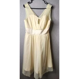 Womens NWT Lindy Bop Solid  Polka-Dot Dress From UK Sz16 XL Cottage Core Dresses